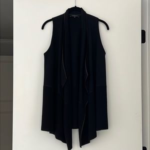 Lafayette 148 New York Wool Blend Black Sweater Drape Vest Sleeveless Women's P